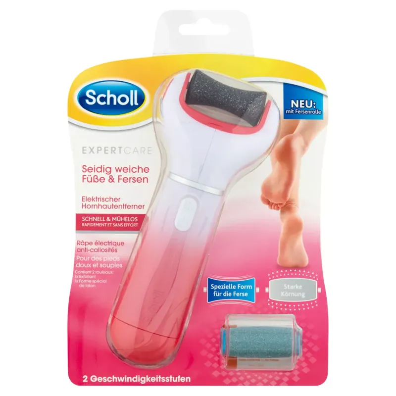 Akció Scholl Velvet elektromos talpreszelő pótfejekkel pink