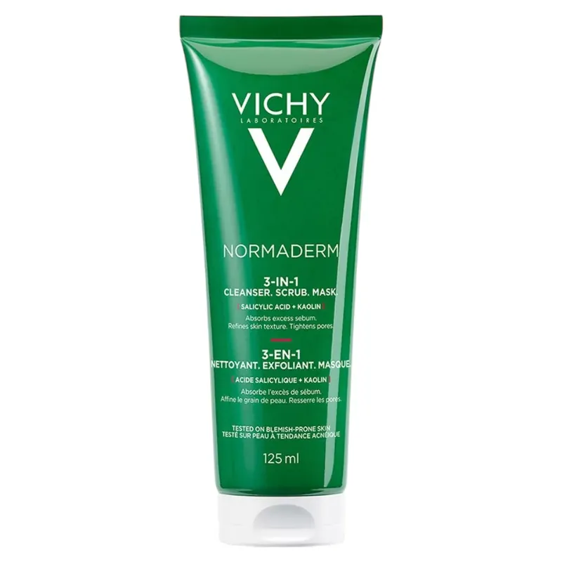 Vichy Normaderm Triactiv 3in1 arctisztító radír és maszk 125 ml Kihagyhatatlan ajánlat