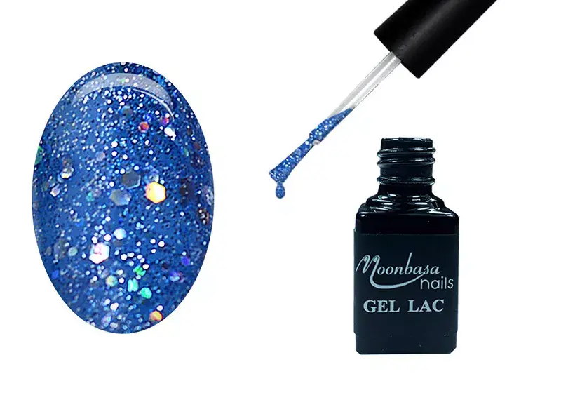 Népszerű One step gel polish 5ml 262 Dark blue with rainbow glitter