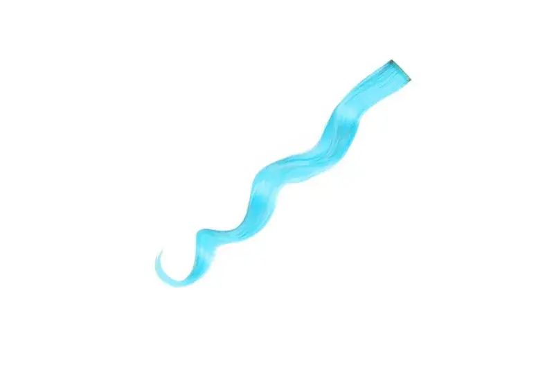 Coloured hair extensions - wavy 60 cm Light blue Árcsökkenés