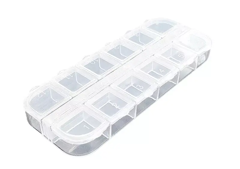 Plastic storage box with 12 compartments 024 Transparent Expressz kézbesítés