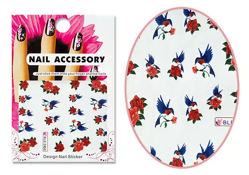 Acrylic effect sticker BLE-2453 Swallows among roses Azonnal elérhető
