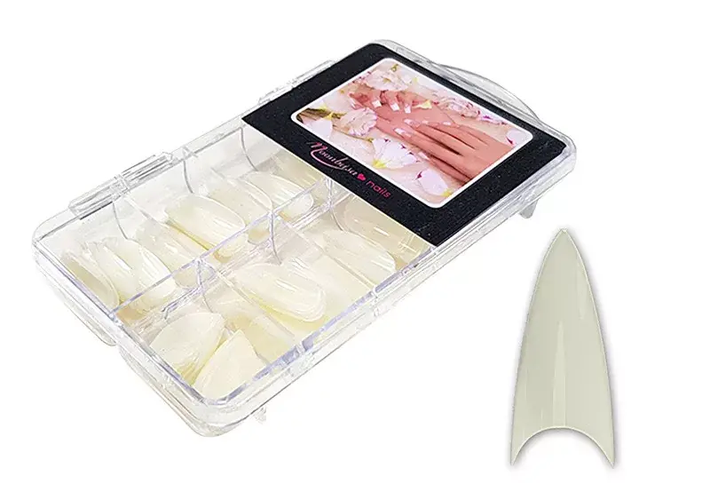 Nail tip box 100 db 002-N Stiletto - natúr Azonnali szállítás