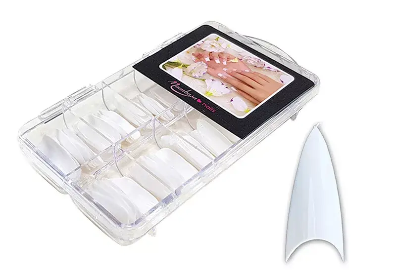 Nail tip box 100 db 002-W Stiletto - fehér Azonnal elérhető