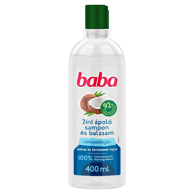 Baba sampon és balzsam 2in1 400 ml száraz töredezett hajra - kókuszolajjal Utolsó esély