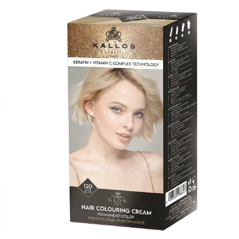Árengedmény Kallos Glow krémhajfesték 40 ml Fényszőke 120