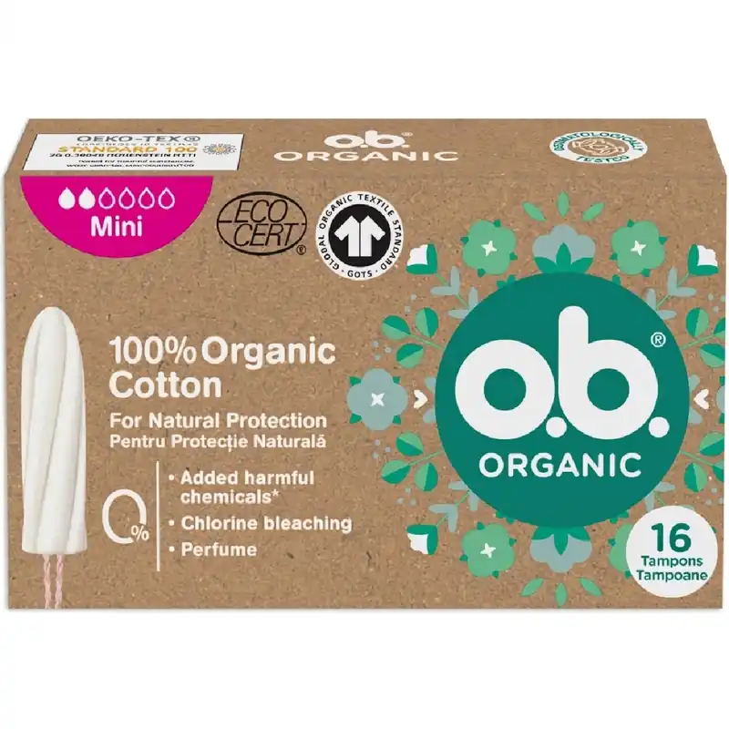 OB tampon egészségügyi 16 db-os ORGANIC mini Exkluzív ajánlat