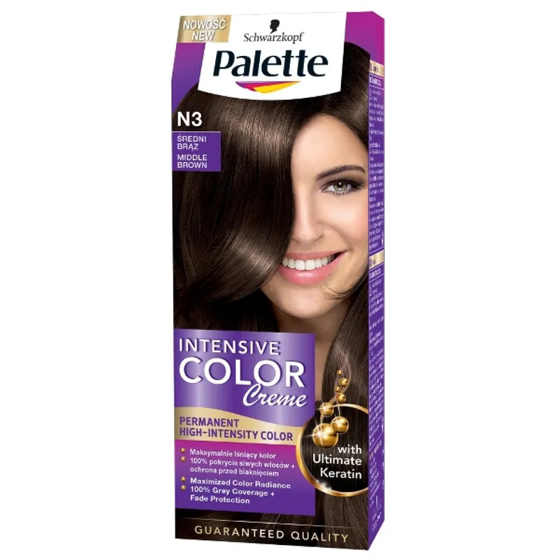 Palette hajfesték 50 ml Intensive Cream Color- Középbarna - N3 (4-0) Árcsökkenés