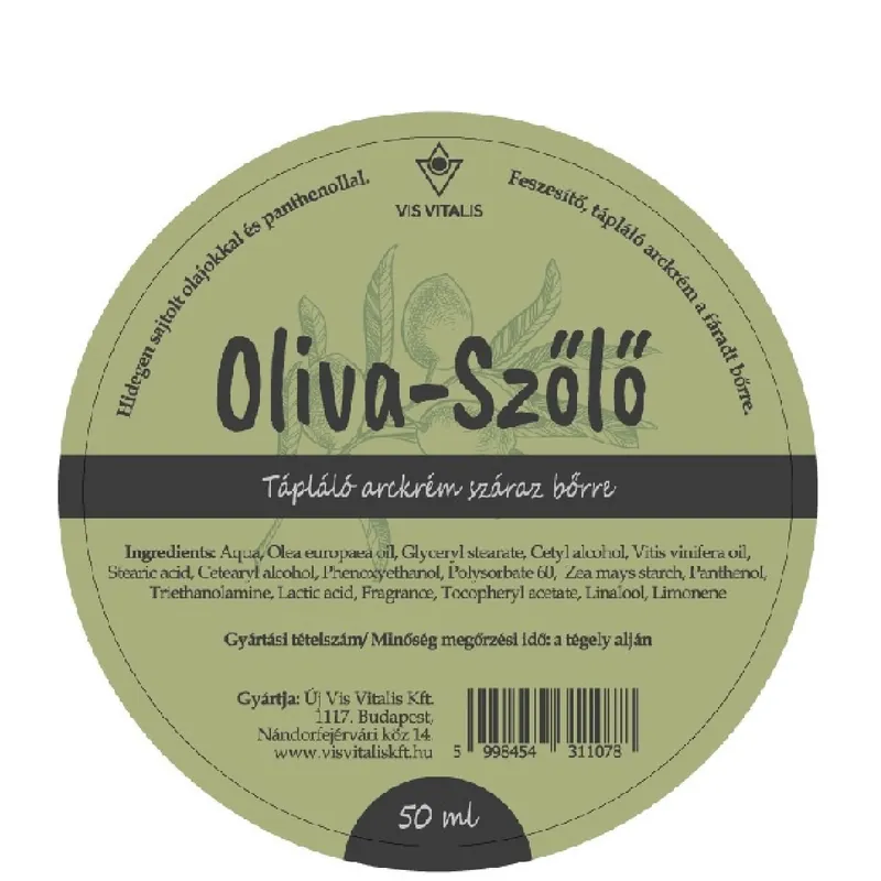 Vis Vitalis arckrém 50 ml Oliva - Szőlő, száraz bőrre Szezonális akció
