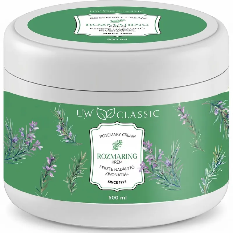 UW Classic krém 500 ml rozmaring krém Feketenadálytő kivonattal Biztonságos vásárlás