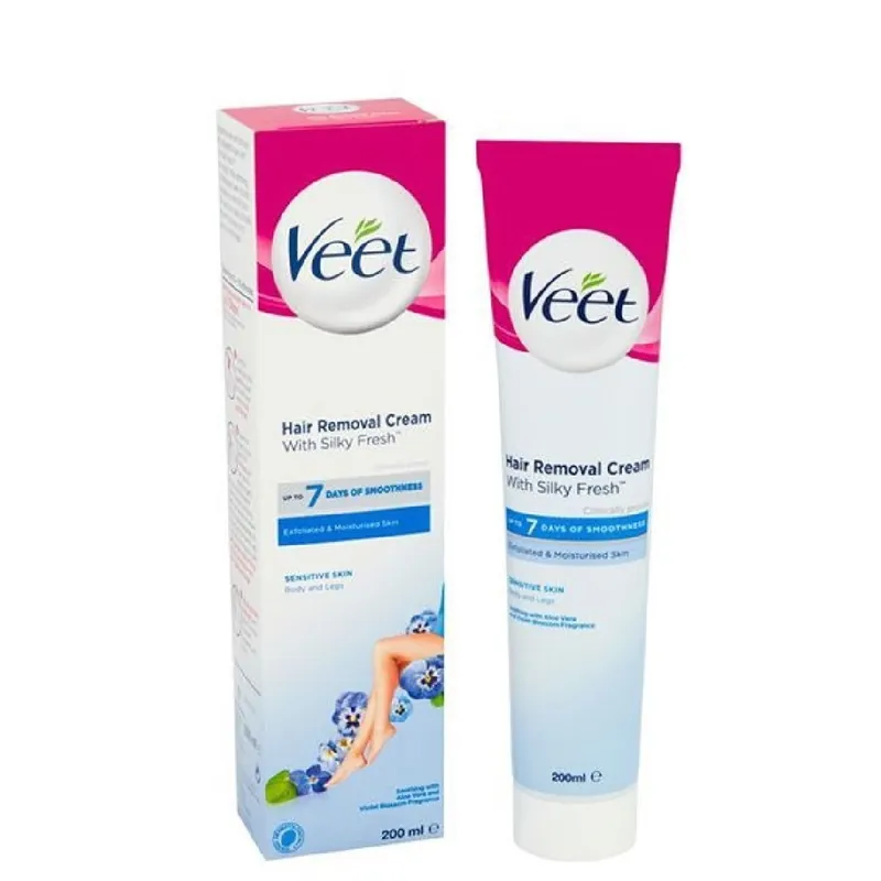 Vásárlói kedvenc Veet szőrtelenítő krém 200 ml Normál bőrre Silky Fresh (Normal Skin)
