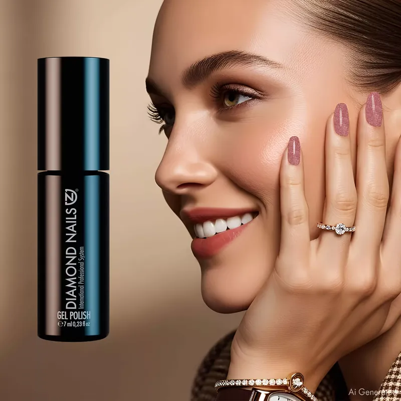 Gél Lakk - Rosegold csillám - DN102 - 7ml - Hema mentes Azonnali szállítás