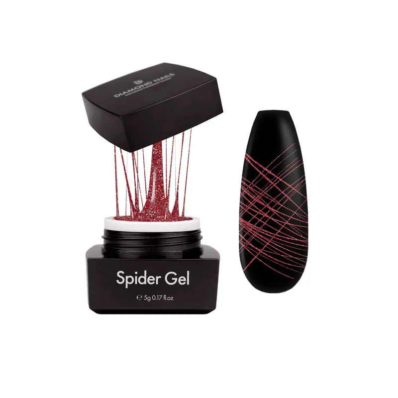 Spider Gél - Red Glitter - Piros csillámos 5g Szezonális akció