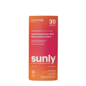 ATTITUDE SUNLY SPF 30-as Ásványi Fényvédő stick - Orange Blossom Különleges ajánlat