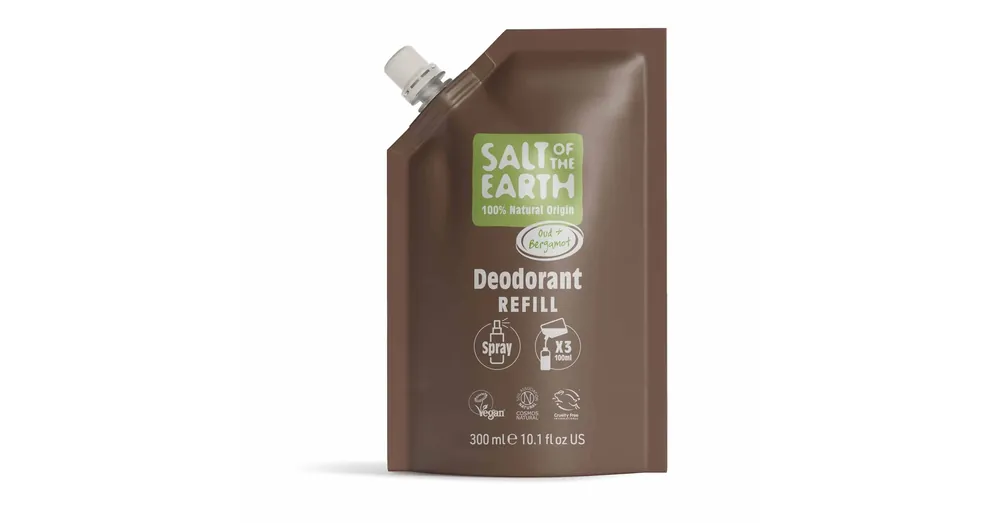 Újdonság SALT OF THE EARTH Bergamott és Oud dezodor spray tasakos utántöltő