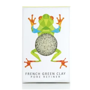 KONJAC SPONGE Rainforest Béka francia zöld agyag mini konjac arcszivacs Expressz szállítás