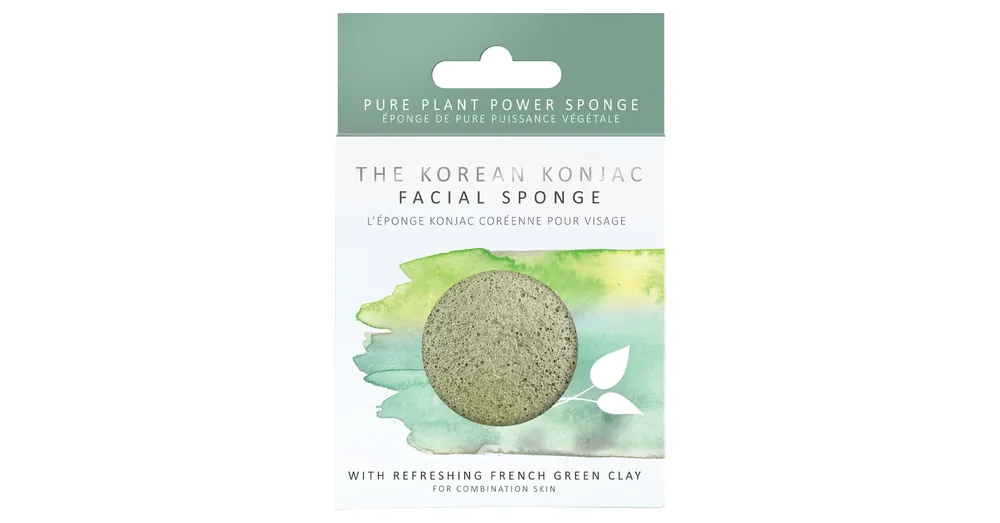 KONJAC SPONGE PRÉMIUM KONJAC ARCSZIVACS FRANCIA ZÖLD AGYAGGAL Exkluzív ajánlat