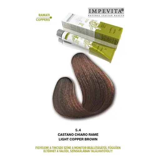Impevita Ammónia- és PPD Mentes Krémhajfesték 100ml 5.4 Világosbarna Réz IP Exkluzív ajánlat