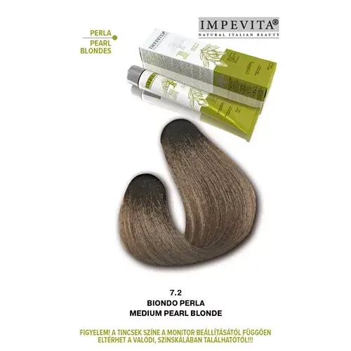 Biztonságos vásárlás Impevita Ammónia- és PPD Mentes Krémhajfesték 100ml 7.2 Középszőke Gyöngyház IP