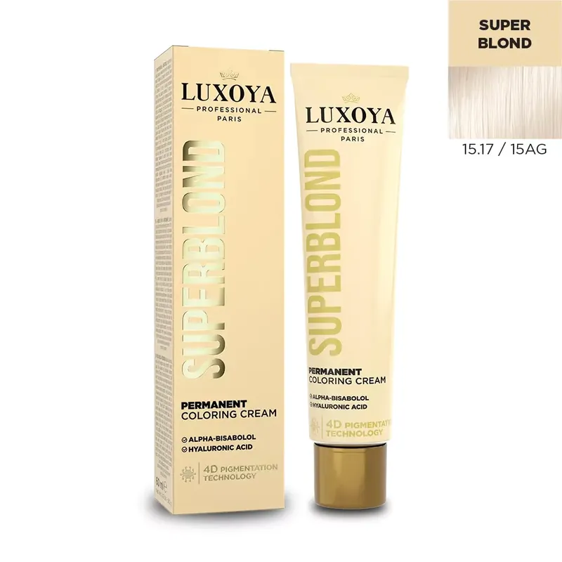 Azonnali szállítás LUXOYA HAIR SUPERBLOND - Extra világosító ammóniás hajfesték 15.17/15AG 60ml