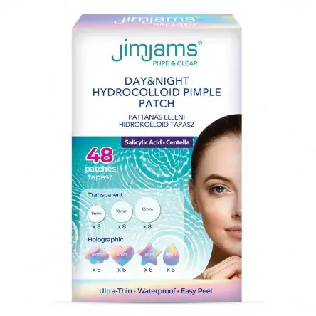 Olcsó JimJams Pure & Clear Day&Night Pattanás elleni hidrokolloid tapasz 48 db