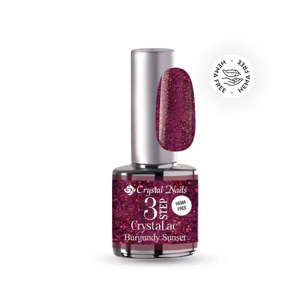 3 STEP CrystaLac - Burgundi Sunset (4ml) Expressz szállítás