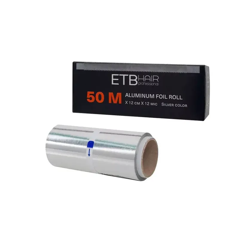 Prémium ETB Eldobható Alumínium Fólia 50m x 12cm 12 Mikron Vastagságú Tekercs