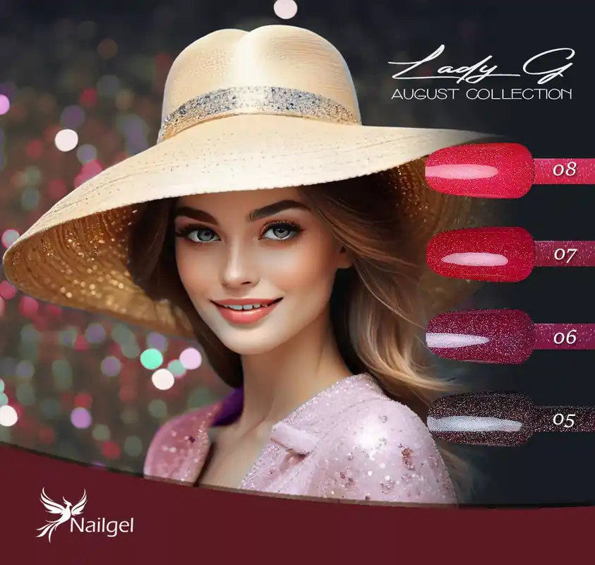 Lady G - August collection - 4-db-os gél lakk készlet ajándék margarétával Árcsökkenés