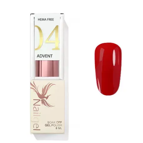 Advent 04 - gél lakk 8 ml - Üveghatású piros - Prémium