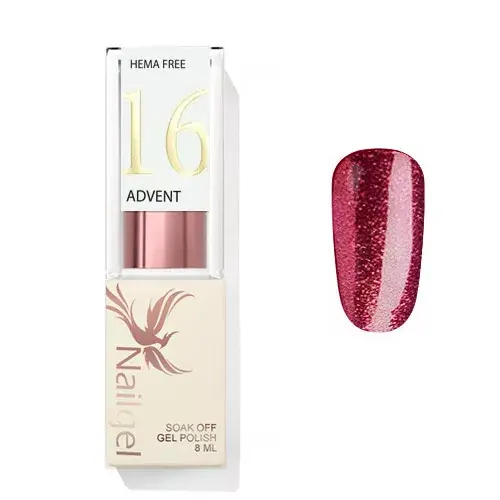 Azonnali szállítás Advent 16 - gél lakk 8 ml - csillámos sötét rosegold -