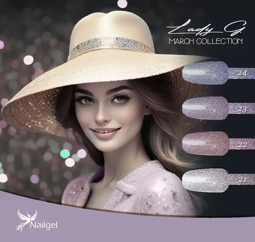 Lady G - March collection - 4-db-os gél lakk készlet ajándék margarétával Népszerű
