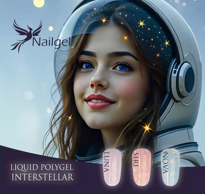 Liquid Polygel INTERSTELLAR 3 darabos kollekció tégelyben, ajándék Liquid Polygel effect margarétával Exkluzív ajánlat