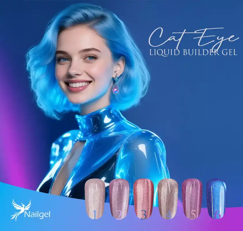 Cat eye liquid builder 6 darabos kollekció pumpás tégelyben, ajándék margarétával Legkelendőbb