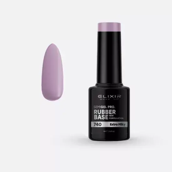 Elixir Semi Gel Rubber Base 740 Extra Milky 5 ml Rendeld meg most