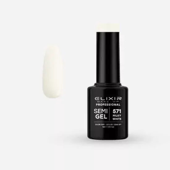 Végkiárusítás Elixir Semi Gel 571 Milky White 5 ml