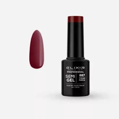 Vedd meg online Elixir Semi Gel 587 Tyrian Purple 5 ml