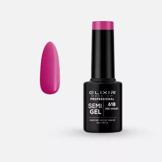 Biztonságos fizetés Elixir Semi Gel 618 Red Violet 5 ml