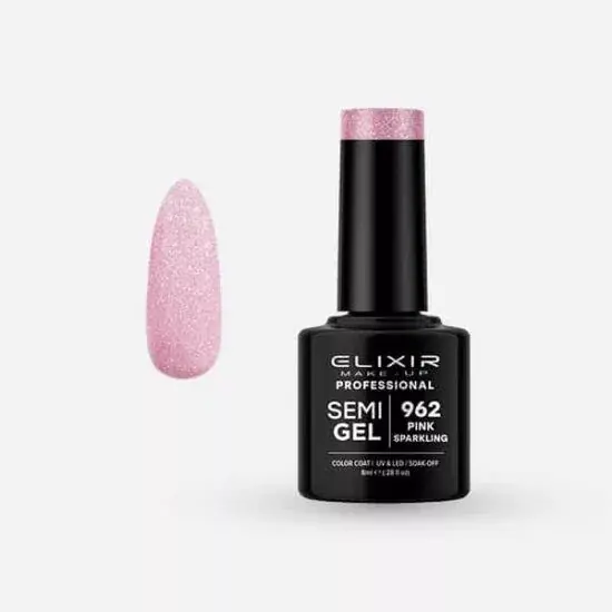 Azonnali szállítás Elixir Semi Gel 962 Pink Sparkling 8 ml