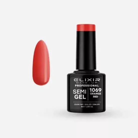 Elixir Semi Gel 1069 Orange Red 8 ml Azonnali szállítás