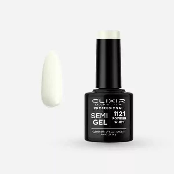 Elixir Semi Gel 1121 Powder White 8 ml Szuper ajánlat