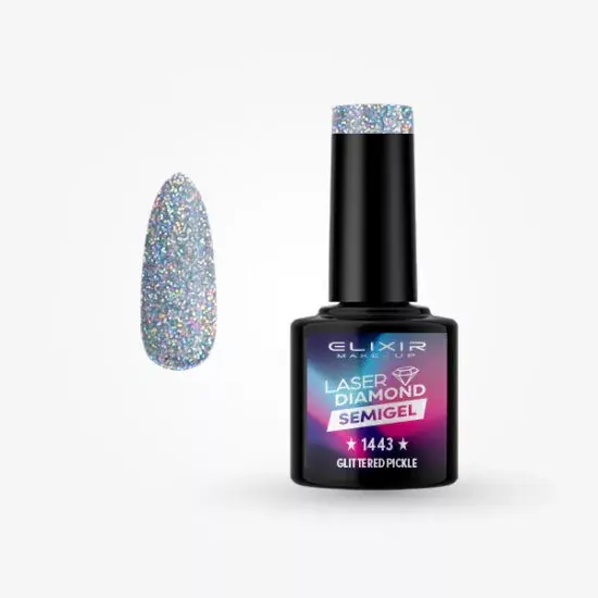 Elixir Semi Gel 1443 Glittered pickle 8 ml Árengedmény