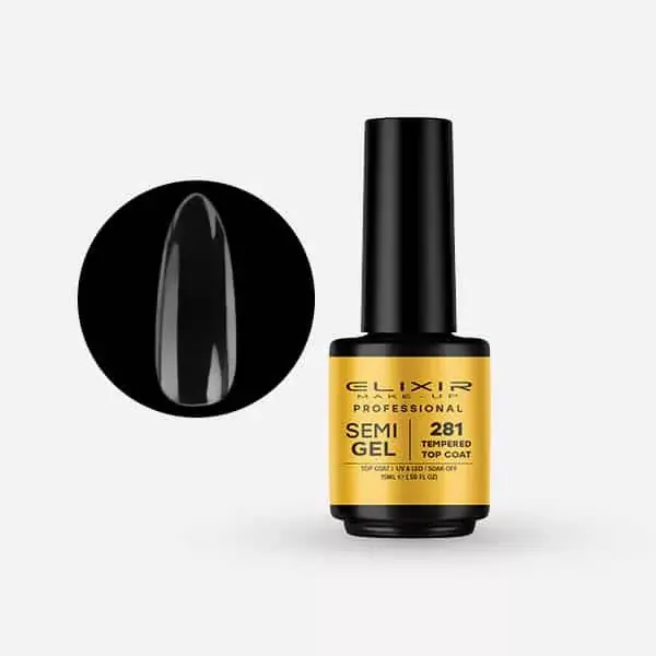 Elixir Semi Gel 281 Tempered Top Coat 15 ml Azonnali szállítás