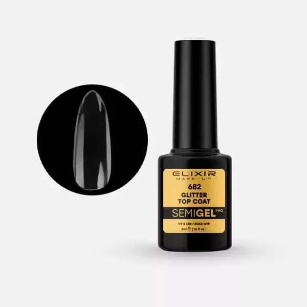 Legnépszerűbb Elixir Semi Gel 682 Glitter Top Coat 5 ml