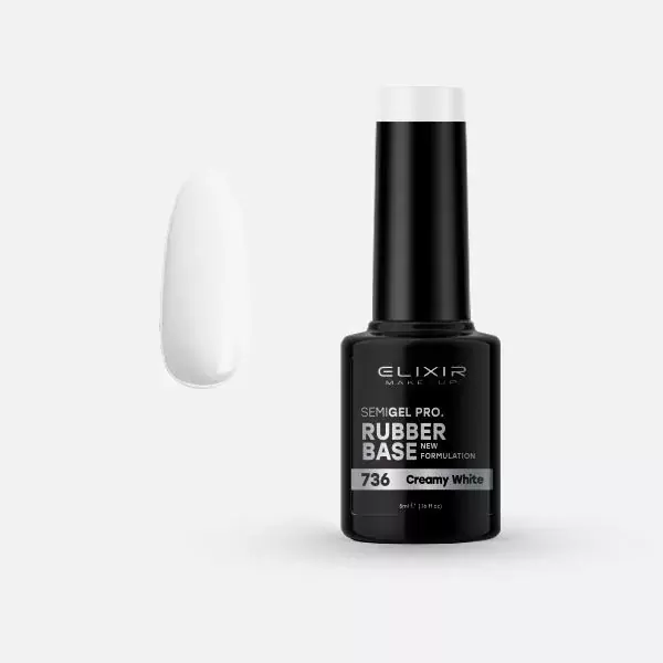 Szuper akció Elixir Semi Gel Rubber Base 736 Creamy White 5 ml