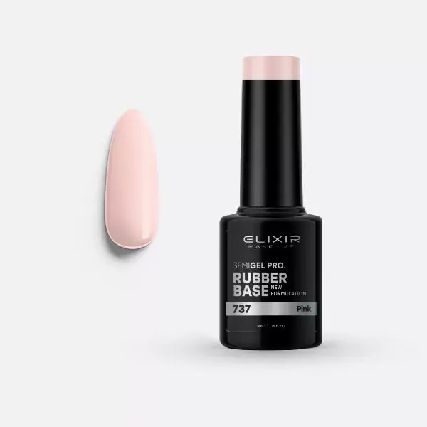 Azonnali szállítás Elixir Semi Gel Rubber Base 737 Pink 5 ml
