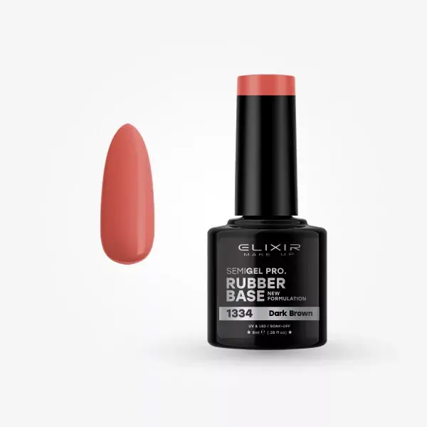 Bestseller Elixir Semigel Rubber 1334 Dark Brown 8 ml