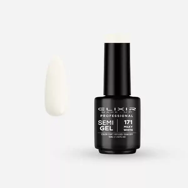 Vedd meg online Elixir Semi Gel 171 Milky White 15 ml