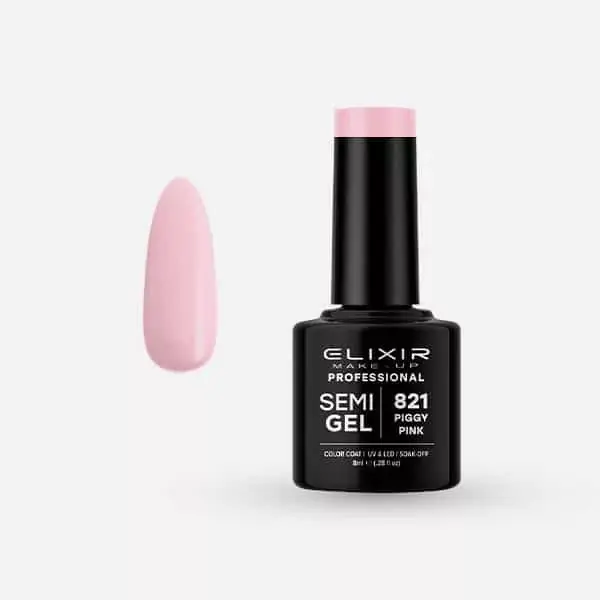 Elixir Semi Gel 821 Piggy PInk 8 ml Árengedmény