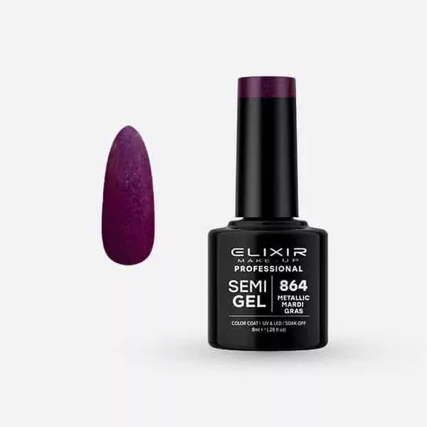 Biztonságos fizetés Elixir Semi Gel 864 Metallic Mardi Gras 8 ml