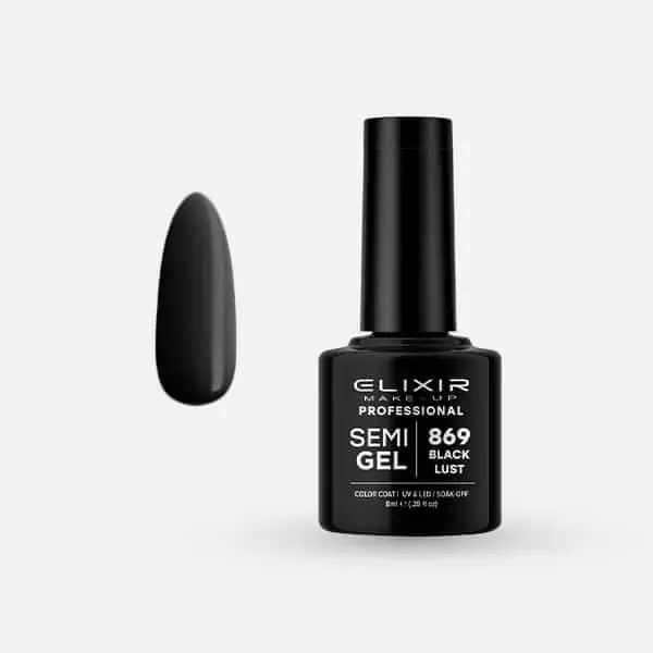 Elixir Semi Gel 869 Black Lust 8 ml Legnépszerűbb